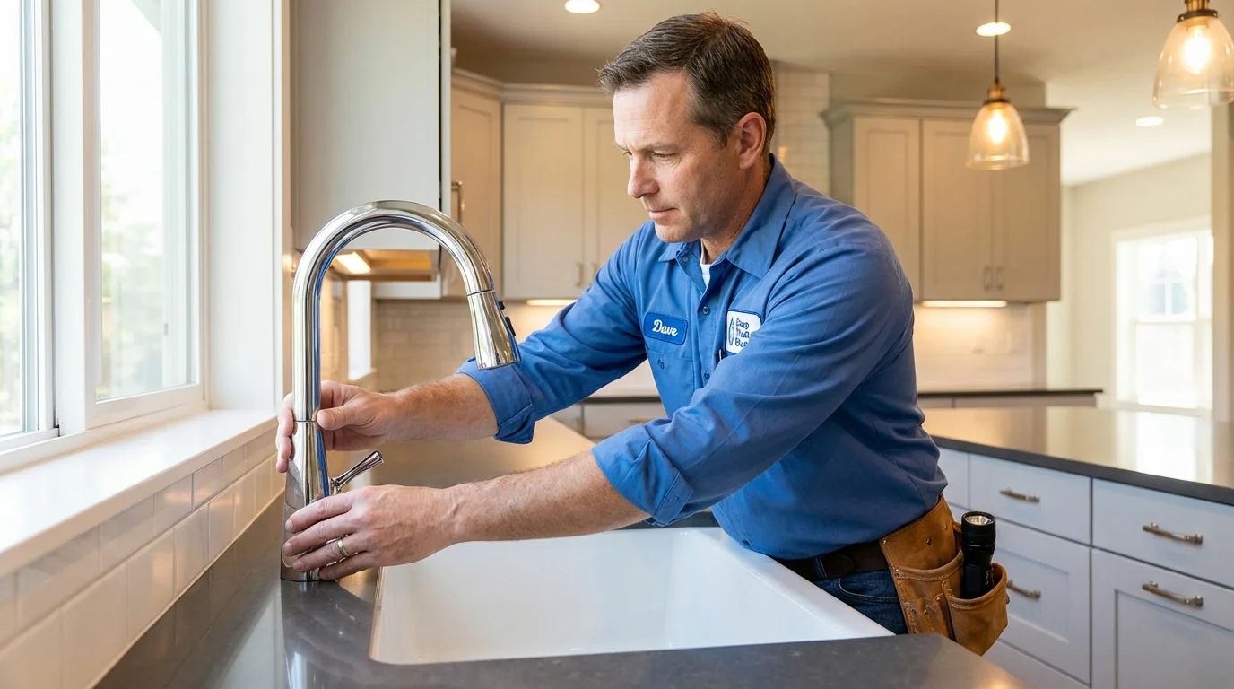 Kitchen faucet installation by Johns Plumbing LLC in East Norwich