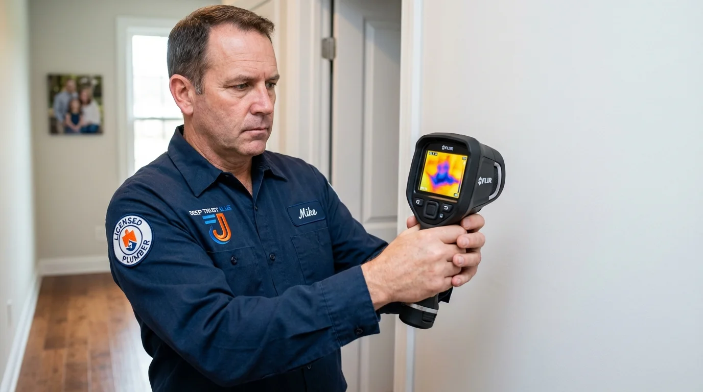 Thermal imaging leak detection by Johns Plumbing LLC in East Norwich